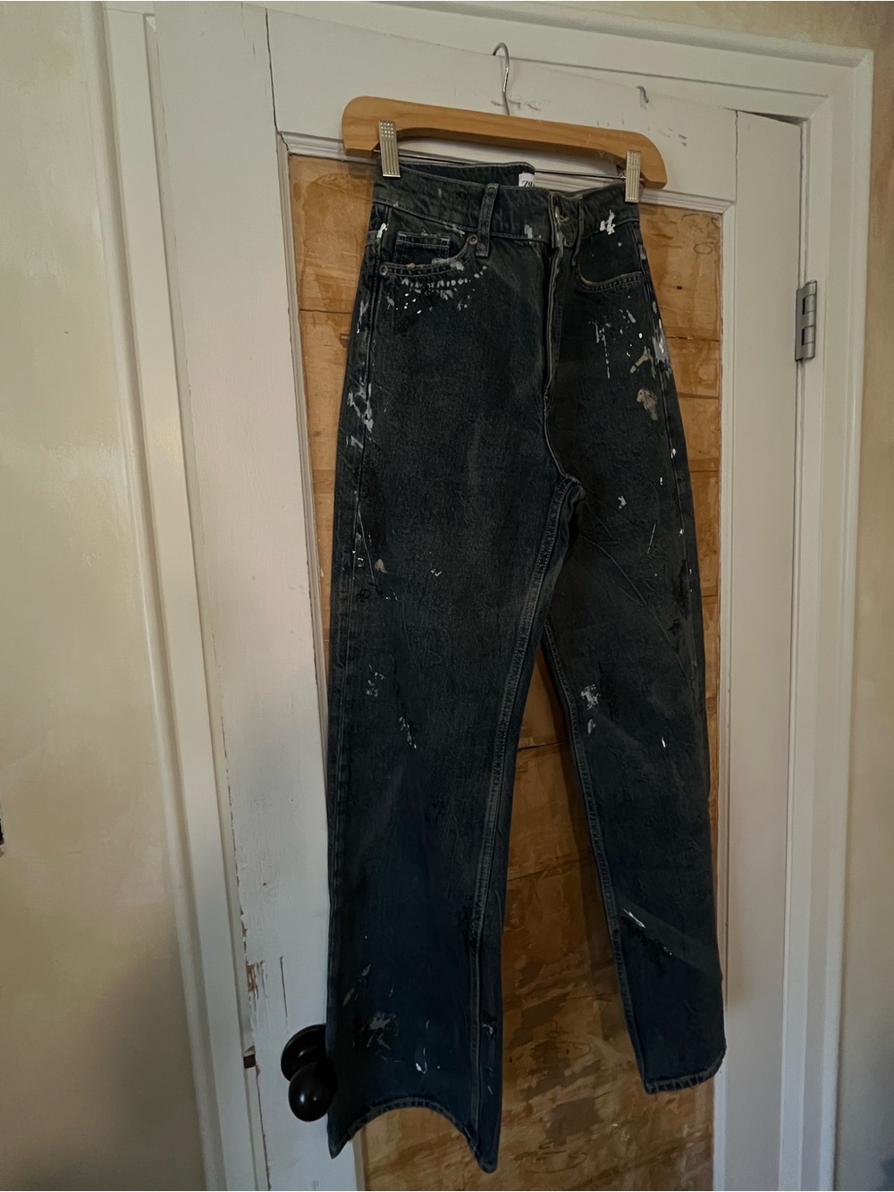 Dark Rinse Paint-Splatter Jeans